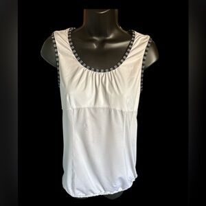 lululemon athletica White Tank with Black-Trim Scoop Neck